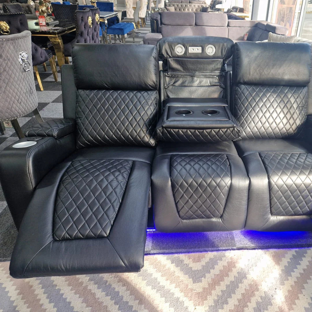 Black  3 electric recliner sofa