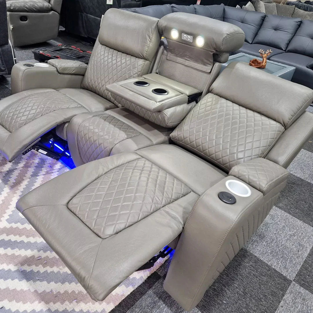 Lina luxury electric recliner sofa set