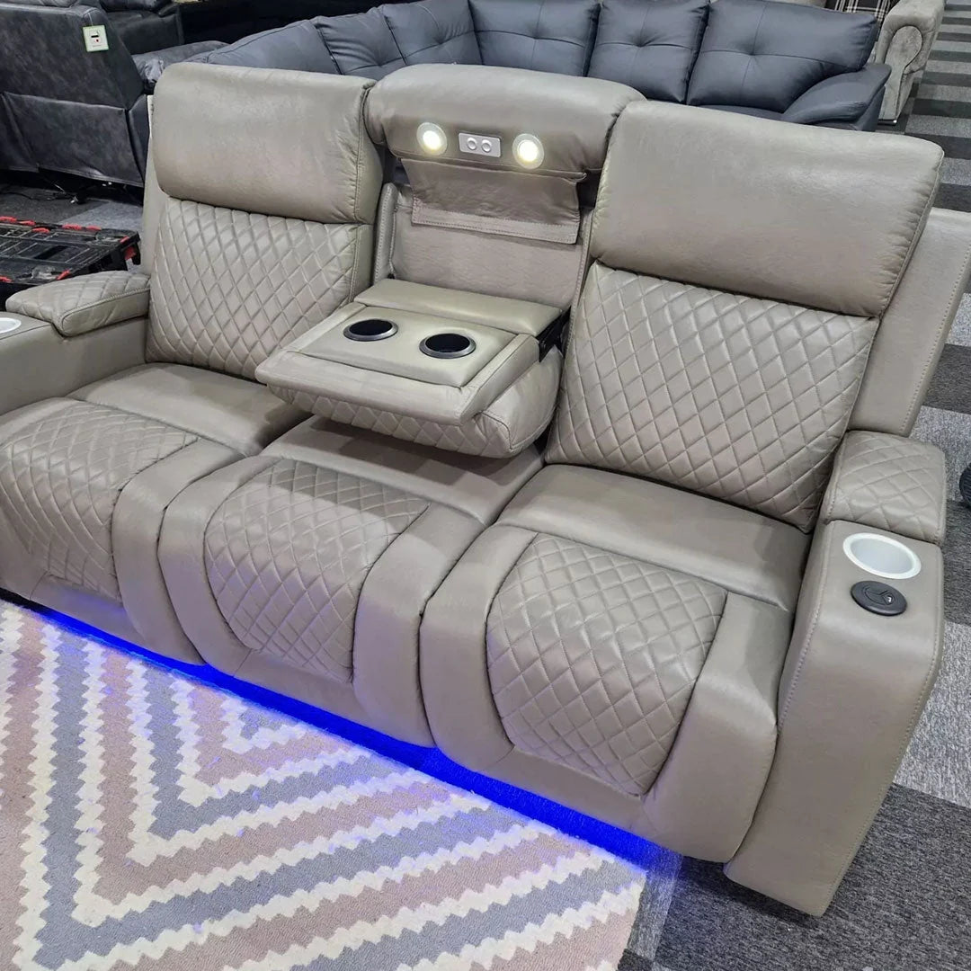 Lina sofa with LED lights and cup holders