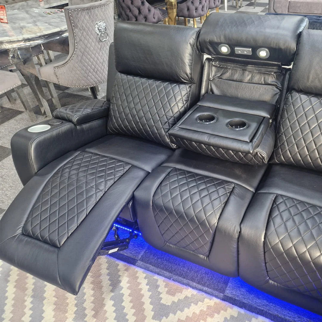 Lina recliner sofa with wireless charging and USB ports