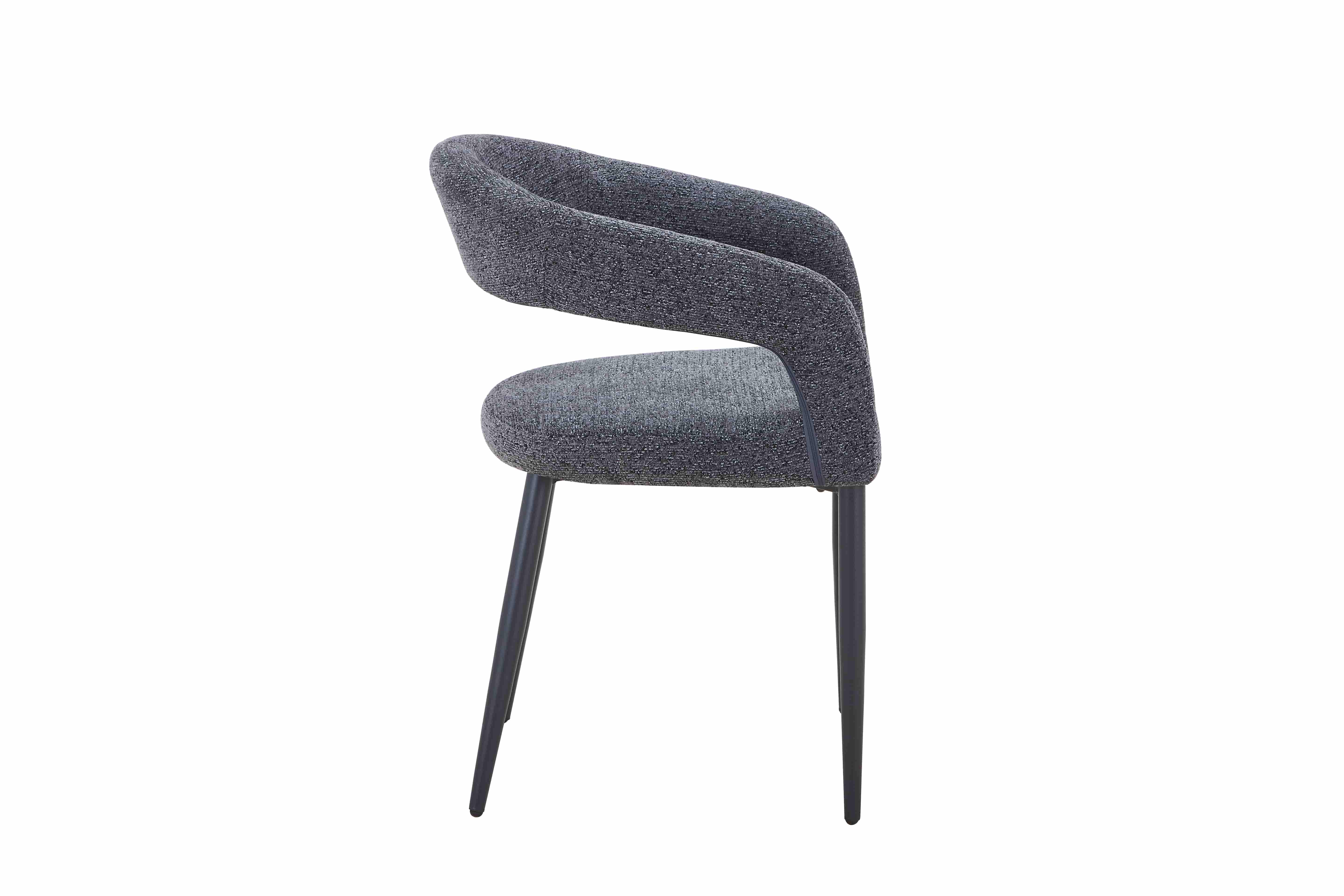 Luxury grey black ceramic dining table and black chairs