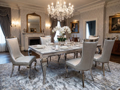Luxury Sofia marble dining table set designed for elegant UK interiors and dining spaces