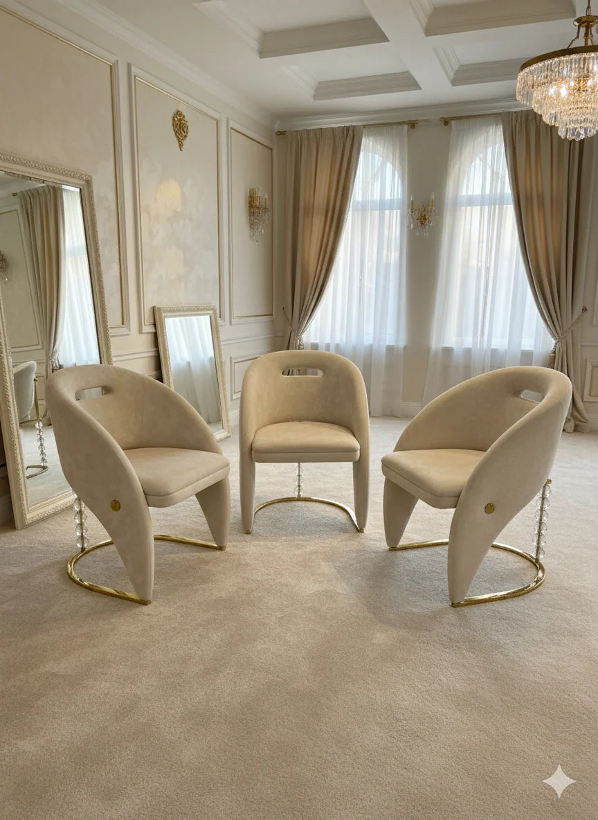 High-end UK dining table set with marble tabletop and elegant Vegas chairs designed for premium homes in Newcastle, Nottingham and Sheffield