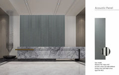 Marble grey acoustic slatted wall panel 60 × 240cm