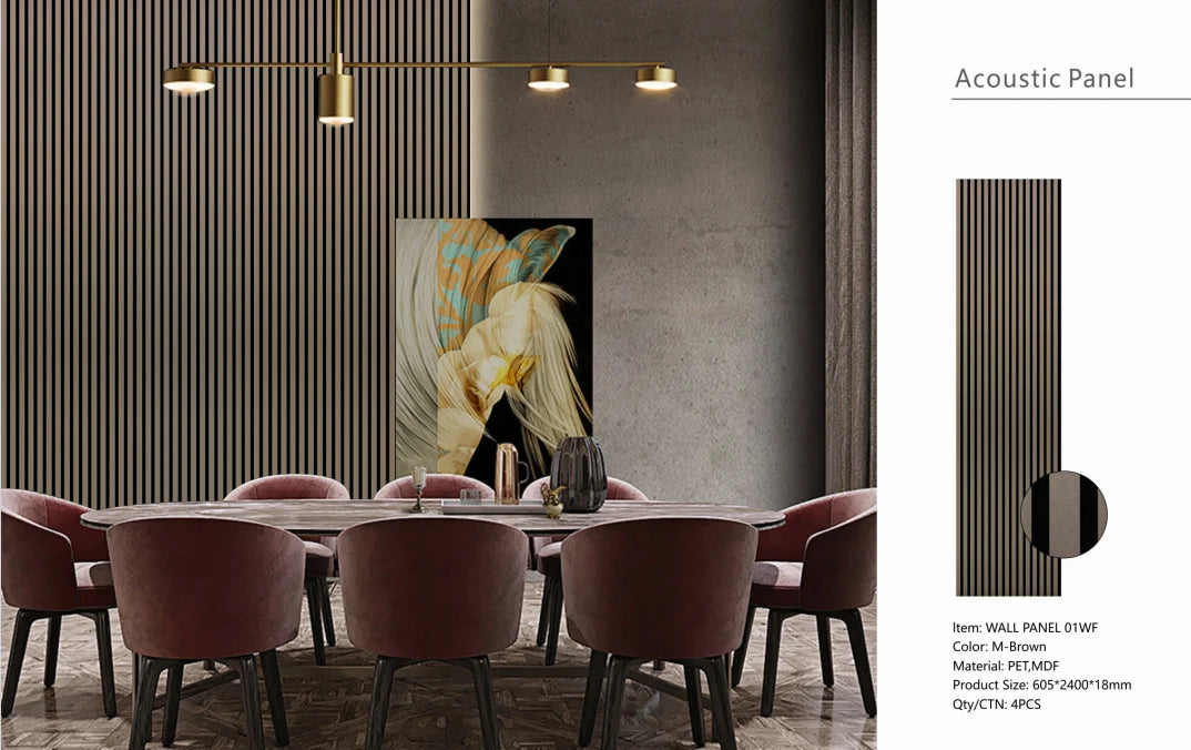 Detailed view of Metallic Brown HDF acoustic panel