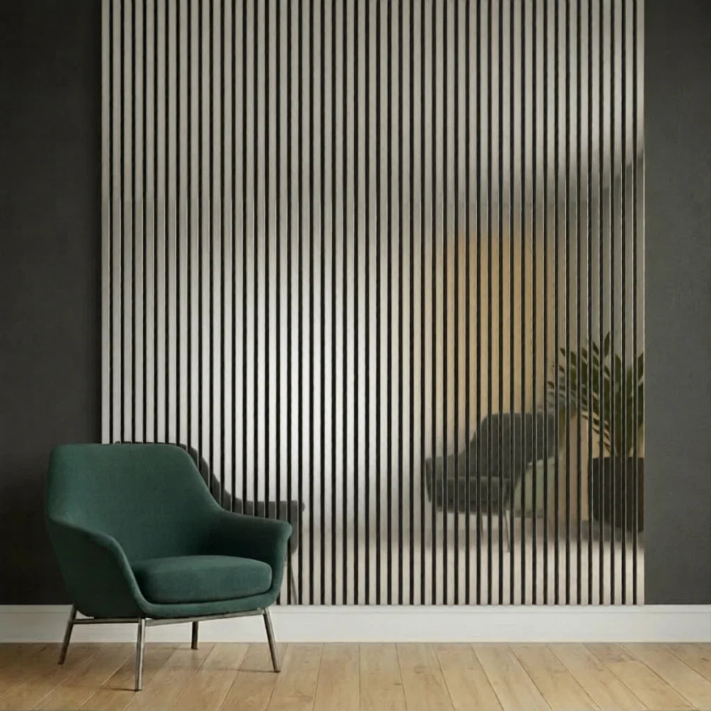 Full view of 60 × 240cm Metallic Dark Grey wall panel