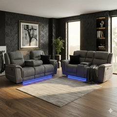 Microfiber electric recliner sofa with USB charging