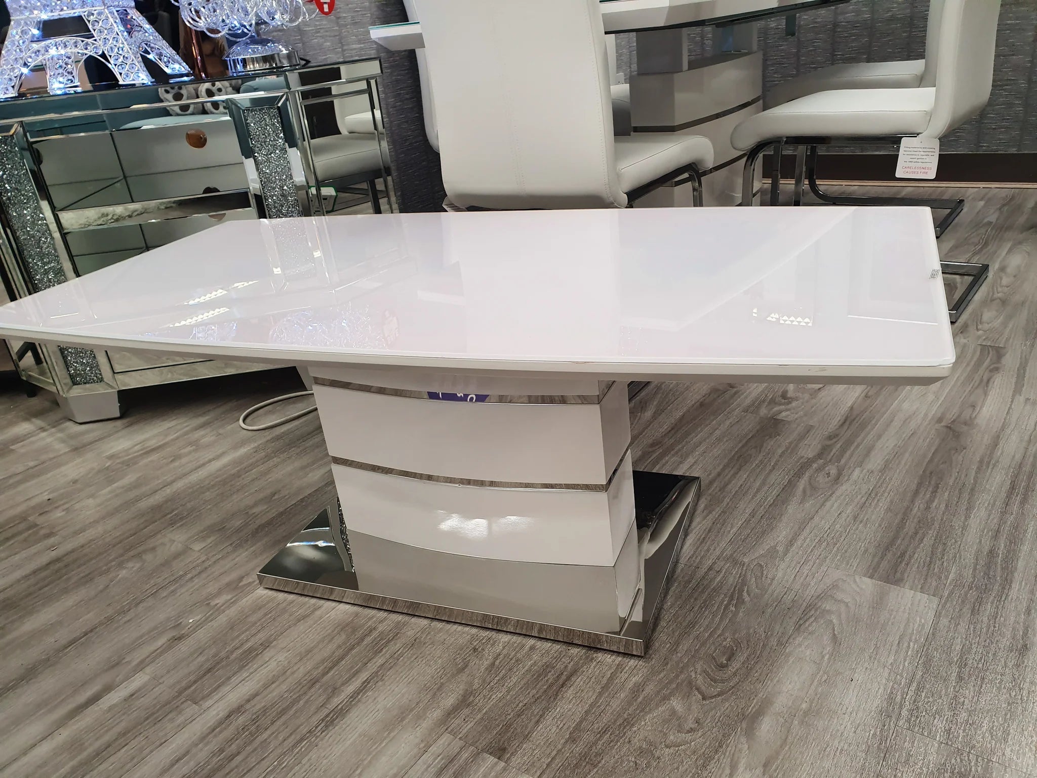 Milan coffee table styled in a modern living room setting with elegant décor