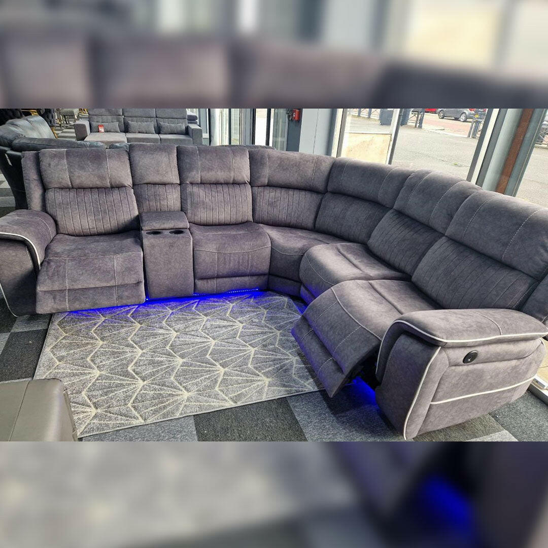 Modern grey electric corner sofa UK
