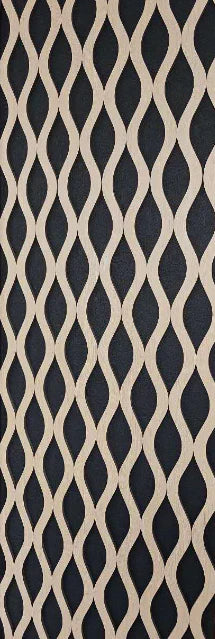 Natural oak waved wall panel measuring 60 × 240cm