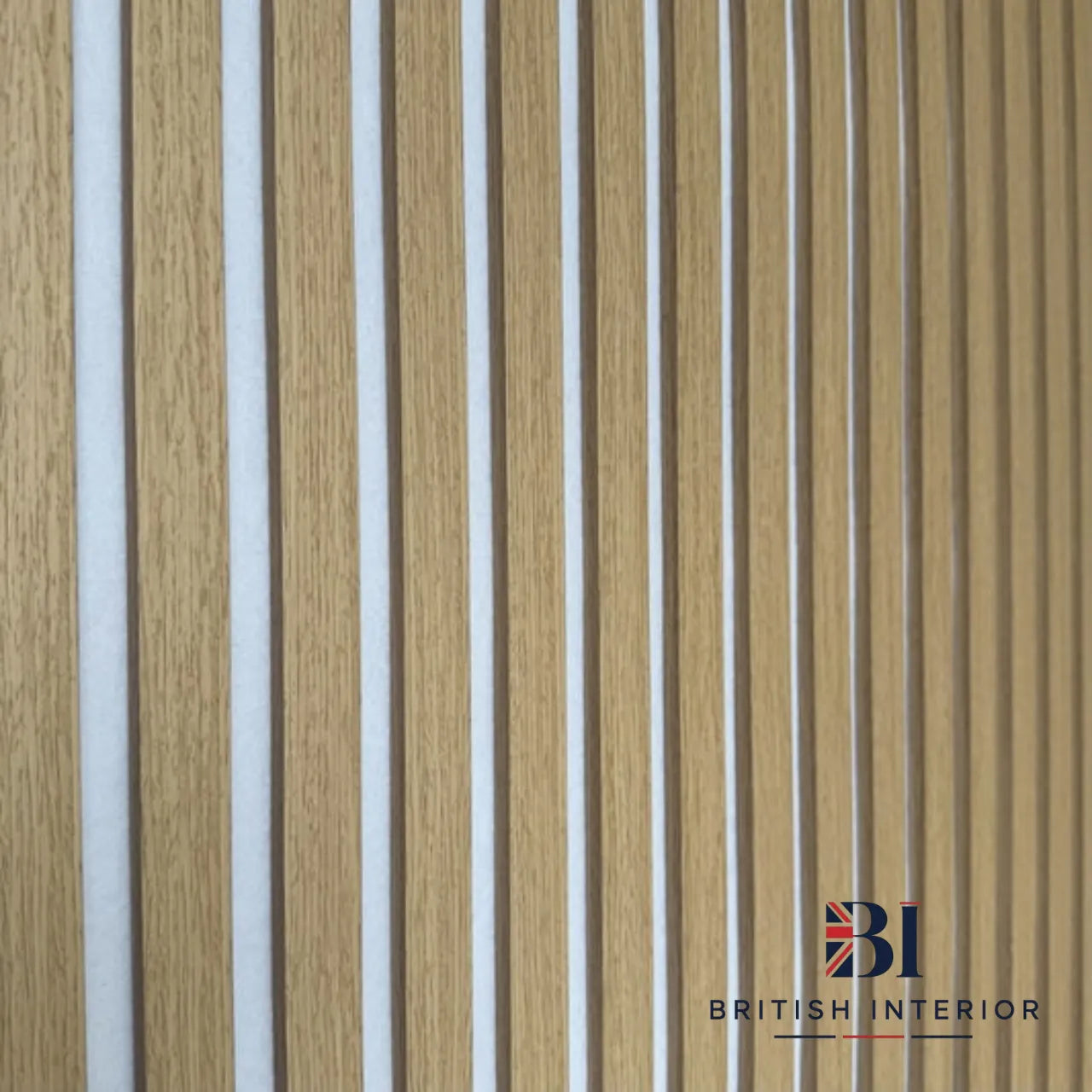 Oak 3-sided slatted wall panel
