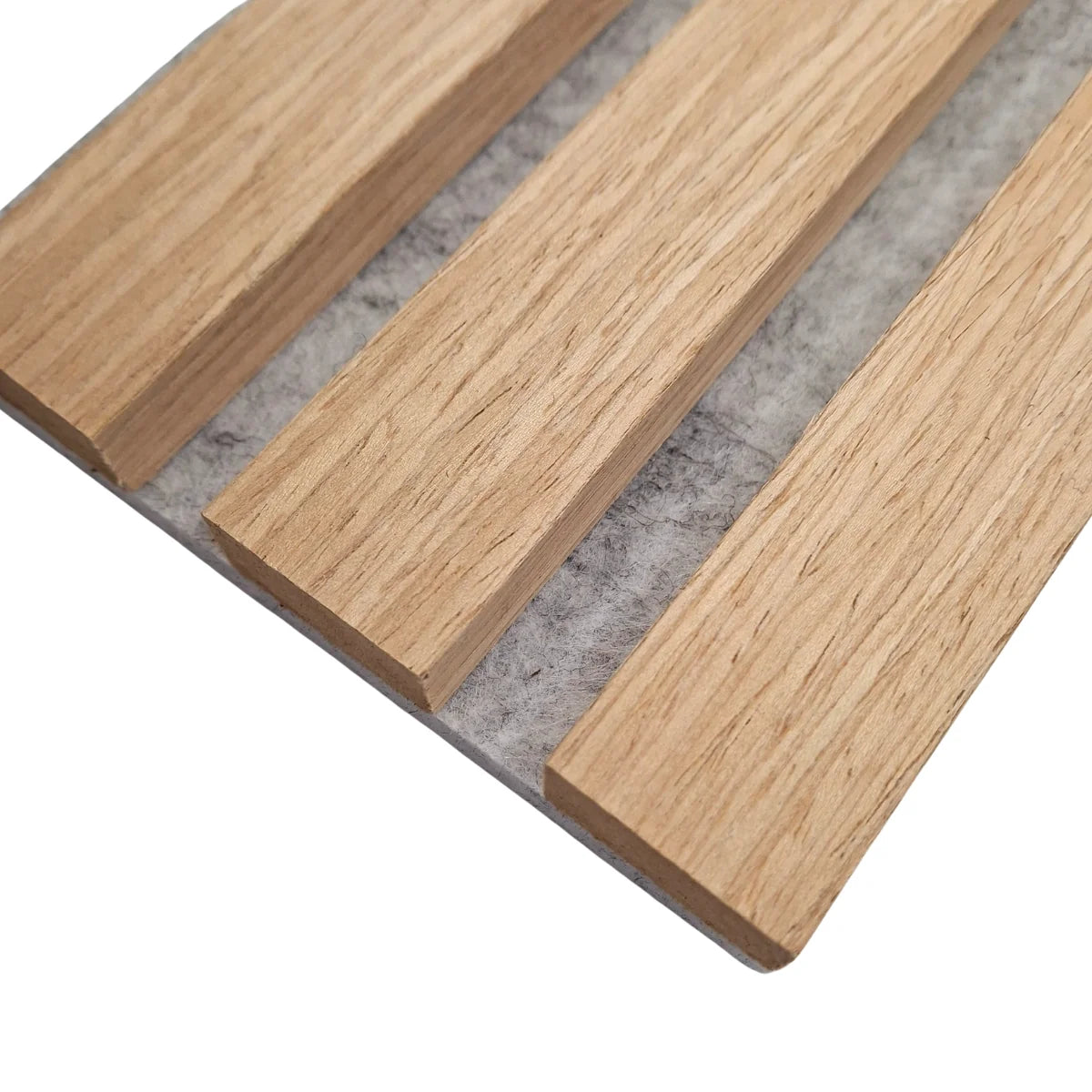 Oak acoustic panel with grey felt backing