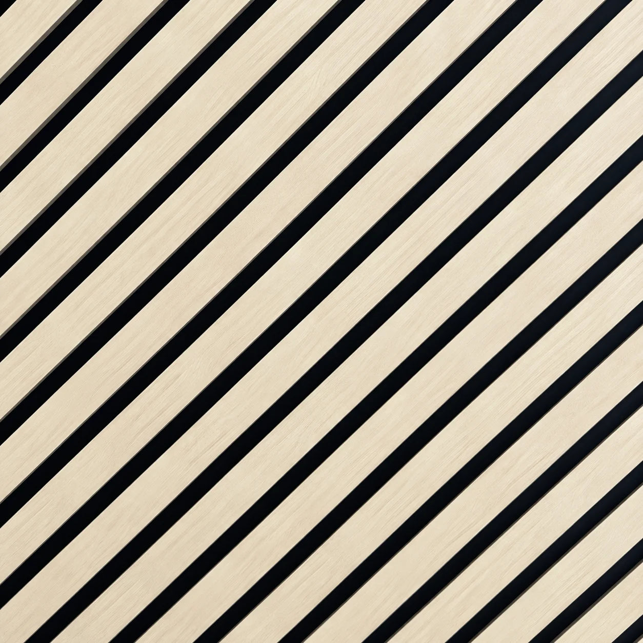 Close-up of oak acoustic slat wall panel
