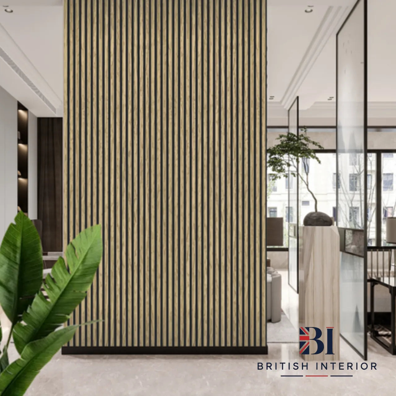 Oak acoustic wall panelling for modern interiors
