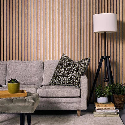 Oak acoustic wall panels with Grey Felt pack of 2