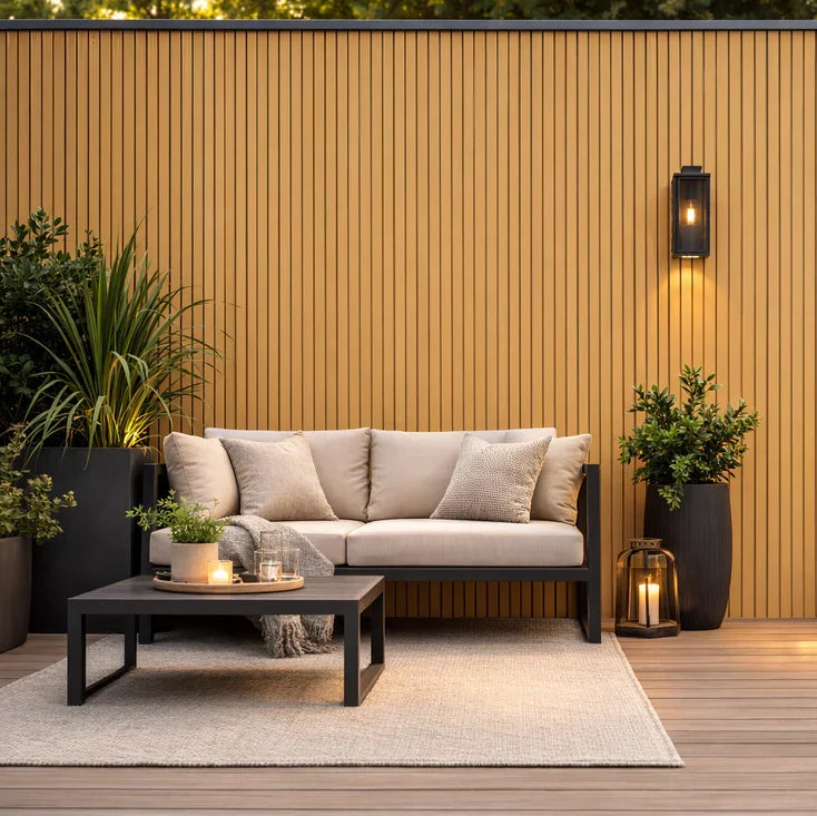 Oak composite wall cladding panels for outdoor exterior walls