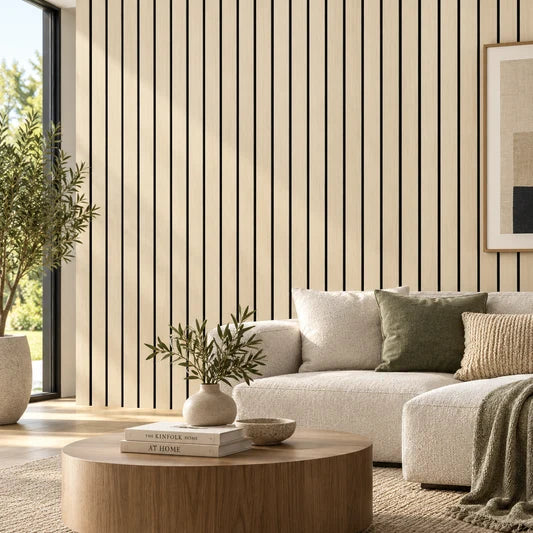 Oak acoustic panel for living room