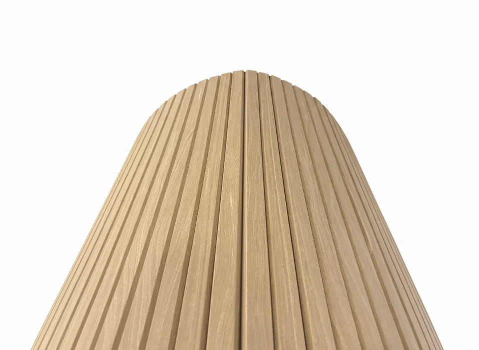 Real wood veneer oak slat wall panel detail