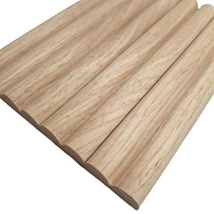 Close-up of Oak Reed real wood veneer wall panel
