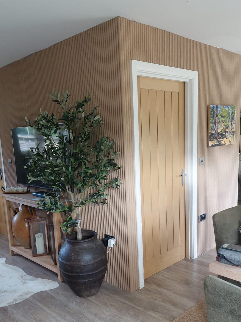 Oak Reed wall panels in a commercial interior