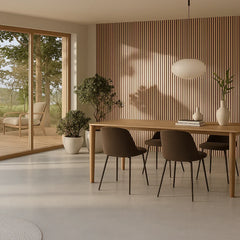 Premium Oak wide slat acoustic panels in a home office