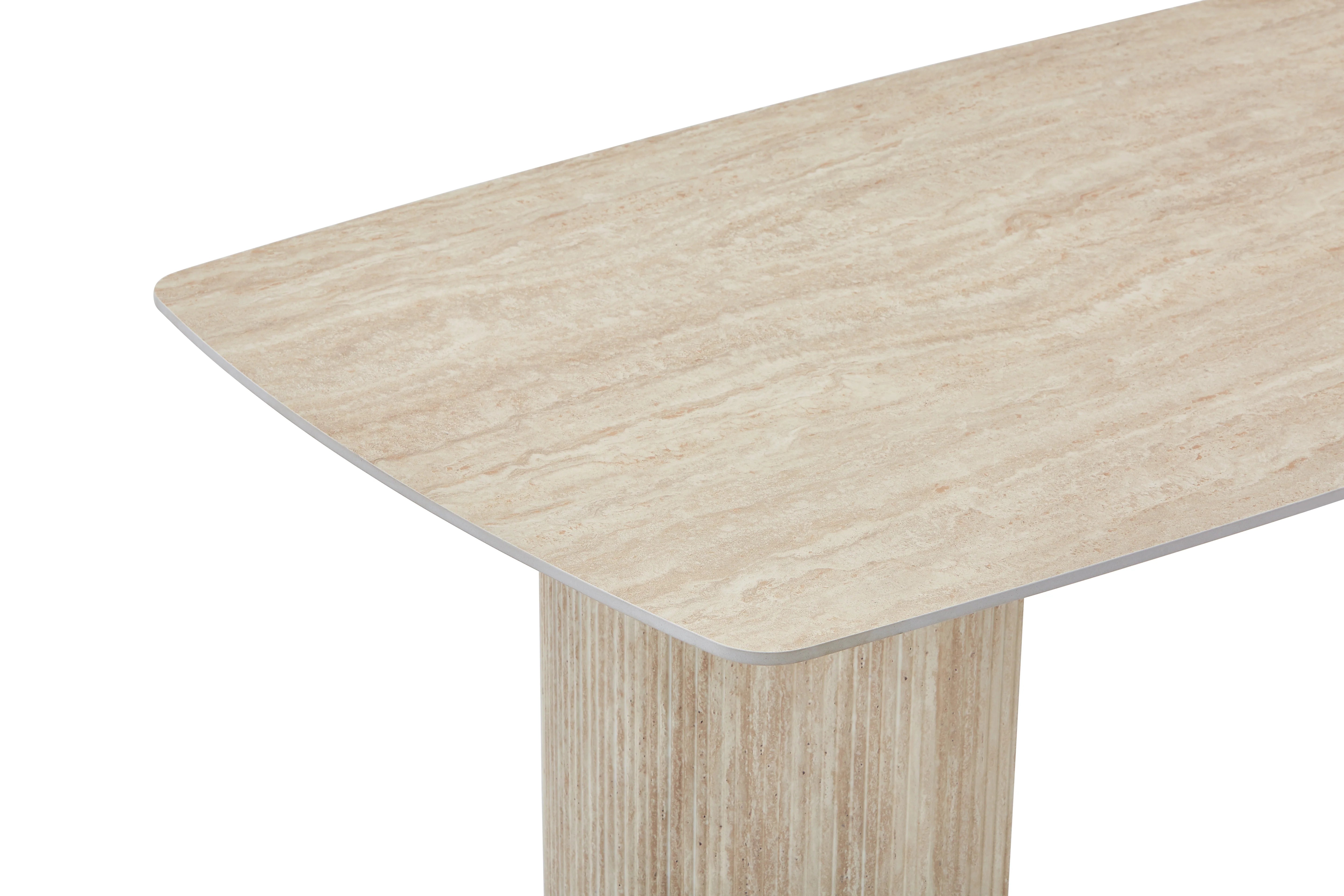 160cm beige ceramic dining set for 4 to 6 people