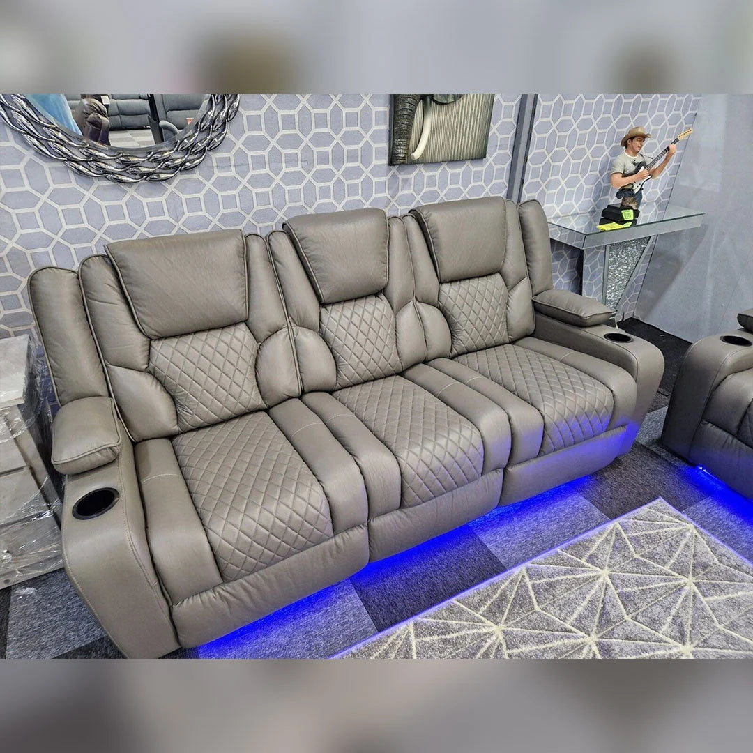 Orla 3 seater air leather electric recliner