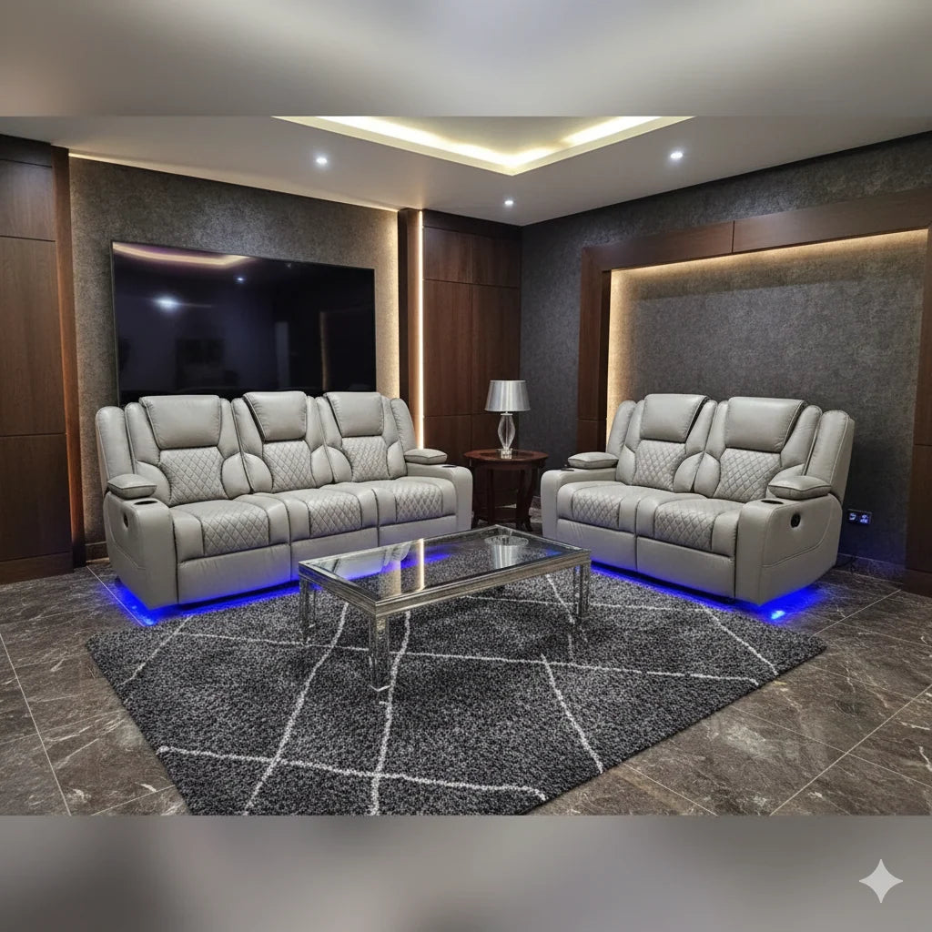 Orla electric recliner sofa with LED lighting