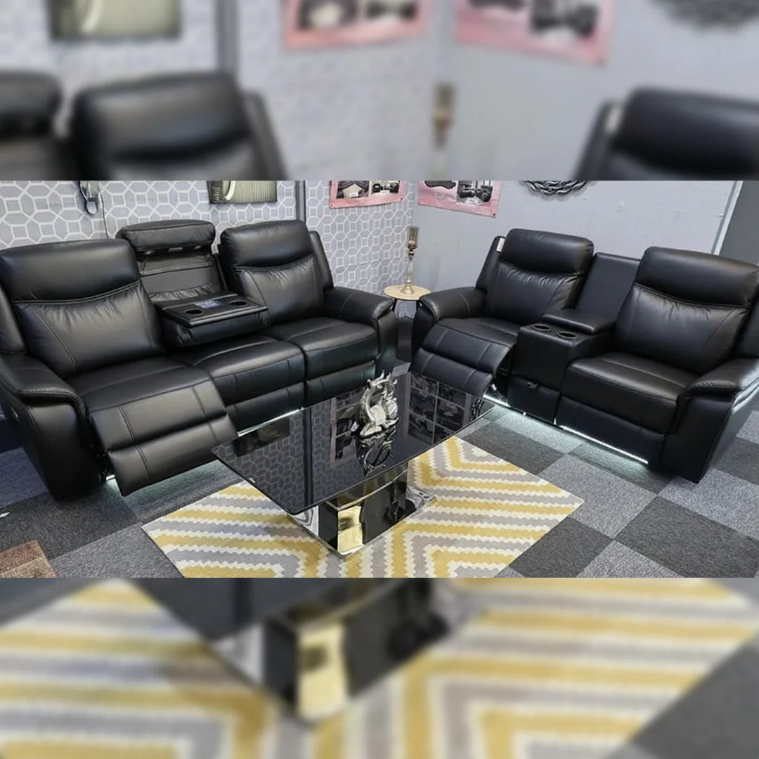 Posh leather electric recliner sofa with Bluetooth