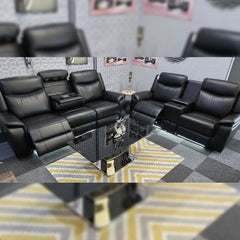 Posh leather electric recliner sofa with Bluetooth
