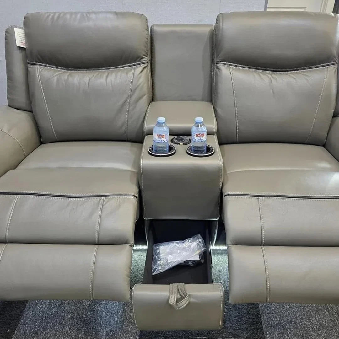 Posh leather home cinema recliner sofa
