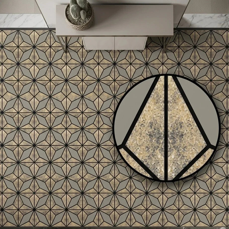 Premium gold acoustic wall panel with geometric design