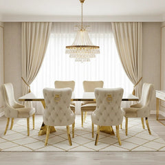 Premium 180cm cream marble dining table offering sophisticated designer styling for contemporary Manchester homes