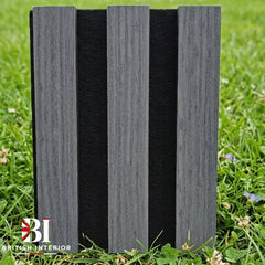 Dark Grey real wood acoustic wall panel sample