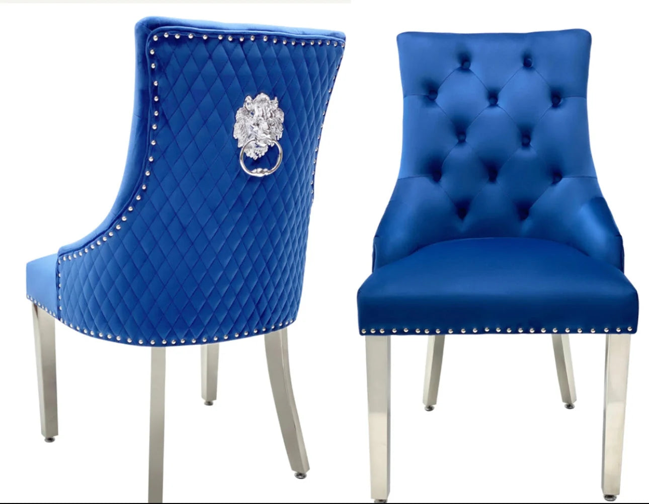 Regal Lion Knocker dining chairs adding glamorous character to a sophisticated UK dining room