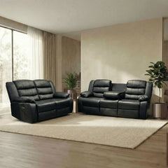 Ross 3+2 Seater Leather Recliner Sofa Set with Cupholders