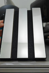 Shiny Silver HDF acoustic slatted wall panel