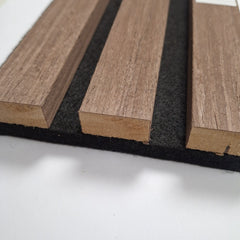 Smoked Oak wood veneer slat detail