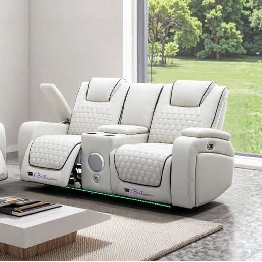 Sofia 3+2 Seater Leather Electric Recliner Sofa Set