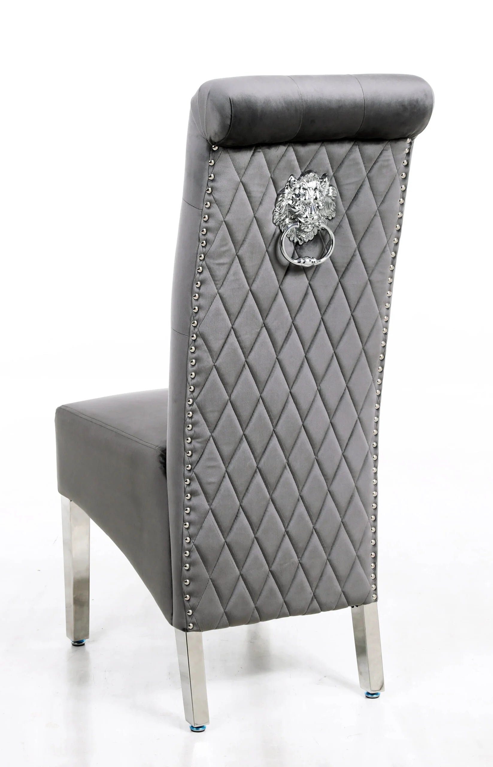 Sofia Grey PU dining chairs offering practical stylish seating around a contemporary grey marble dining table