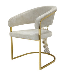 British Interior cream gold marble dining set with Porado chairs, crafted for prestigious interiors, interior designers, and premium home décor.