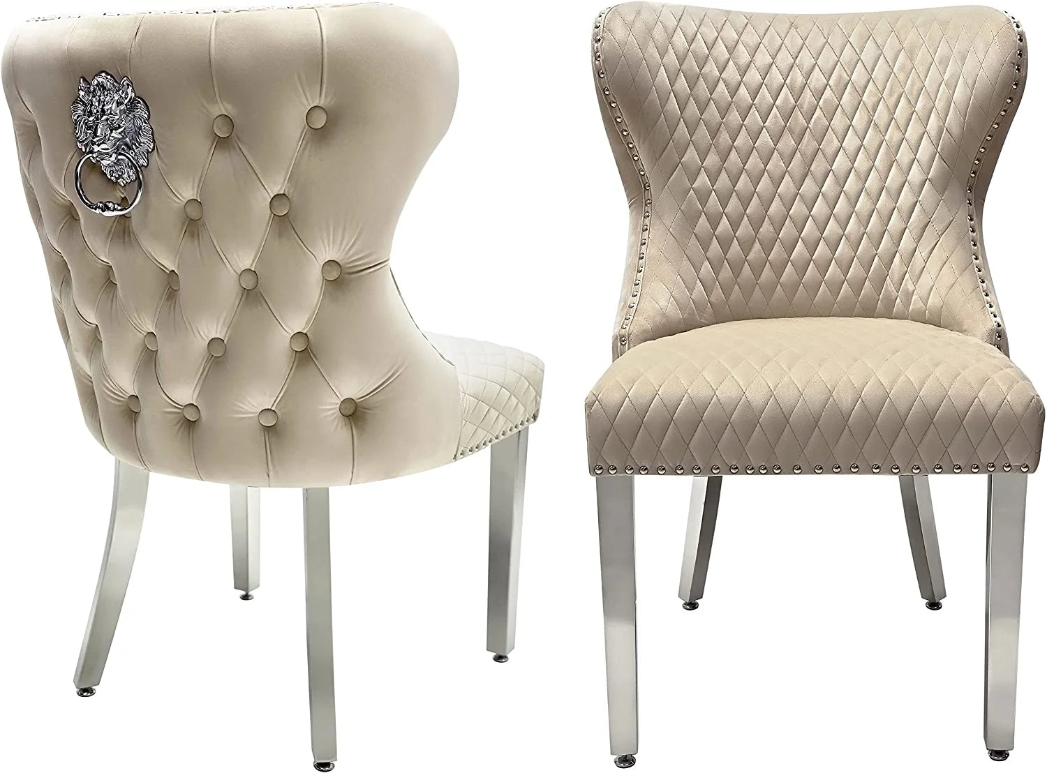 High-back Valentino Mink dining chairs with premium upholstery for elegant British dining interiors
