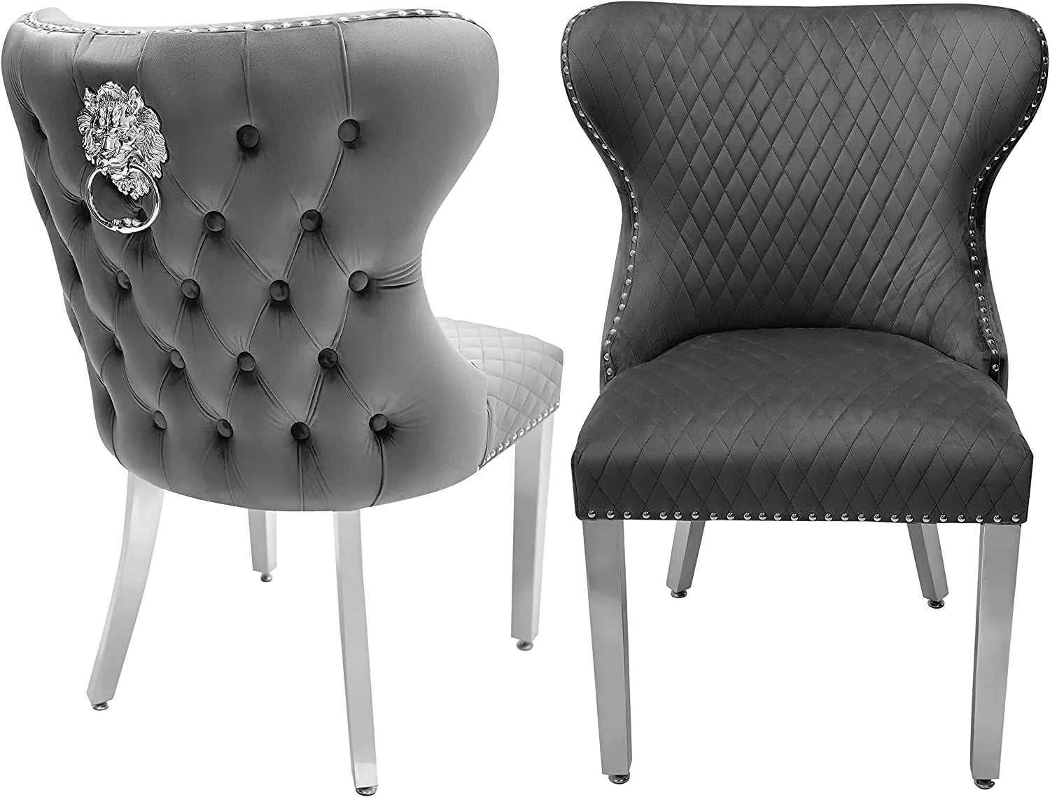 Luxury grey Valentino dining chairs for sophisticated interiors in Cheshire and affluent UK homes