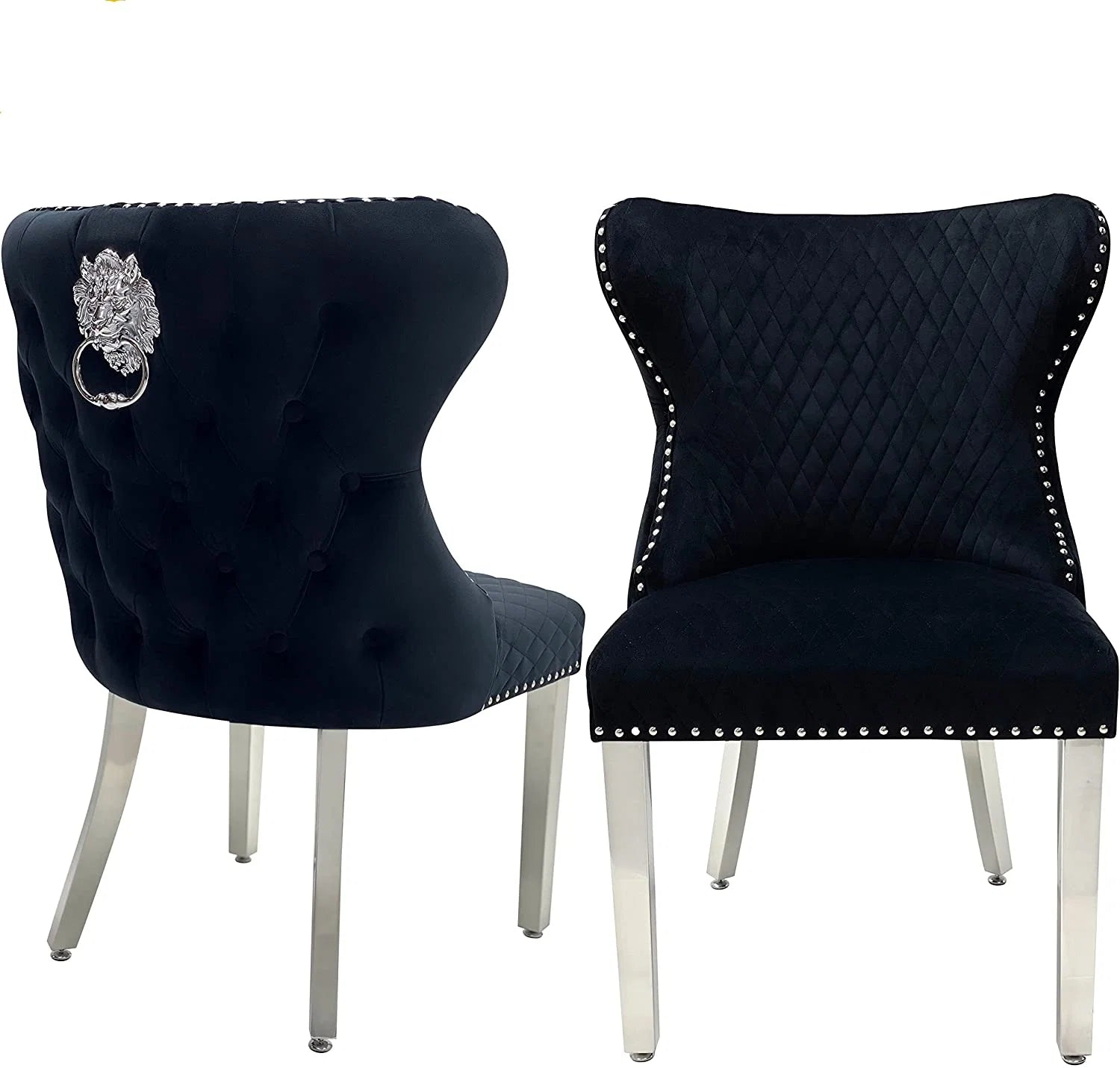 Statement Valentino lion back dining chairs in blackfor sophisticated contemporary home interiors