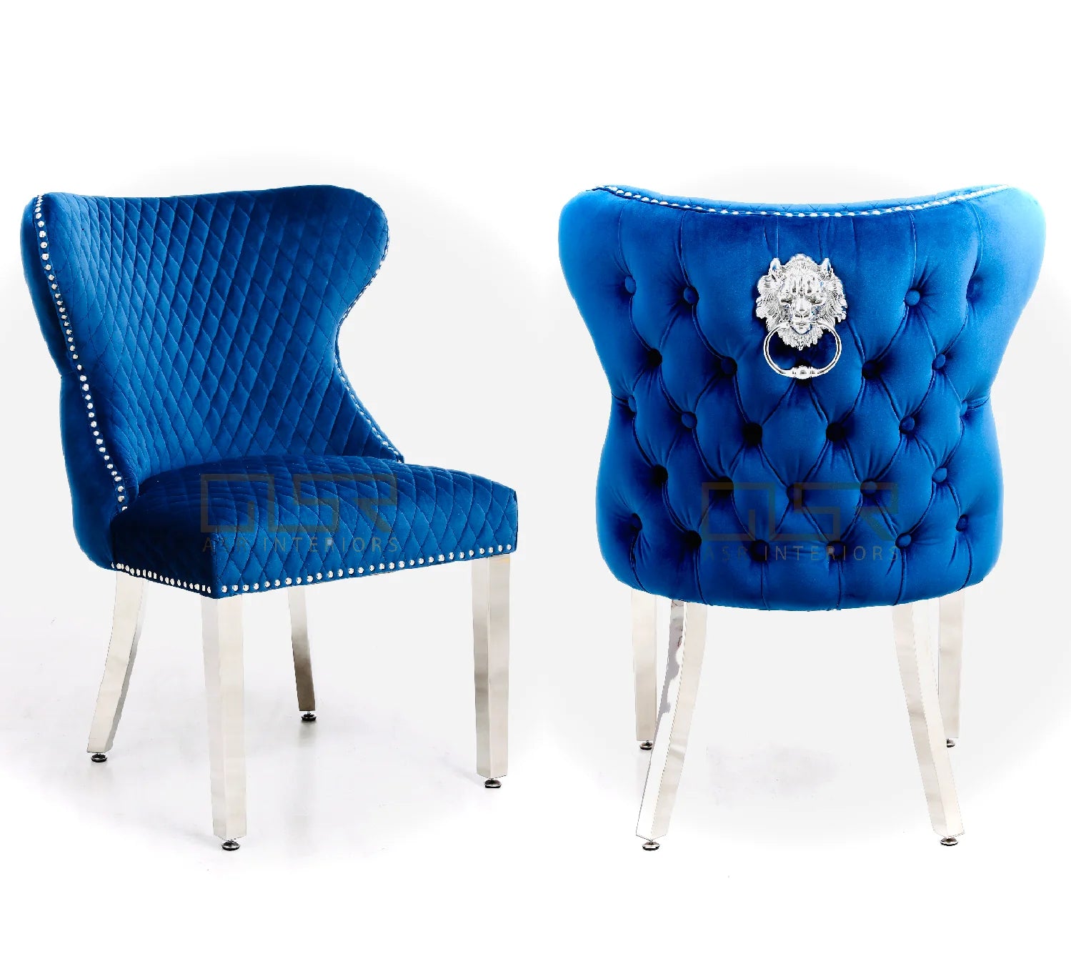 Designer Valentino lion knocker chairs in grey for luxury homes across London and Surrey