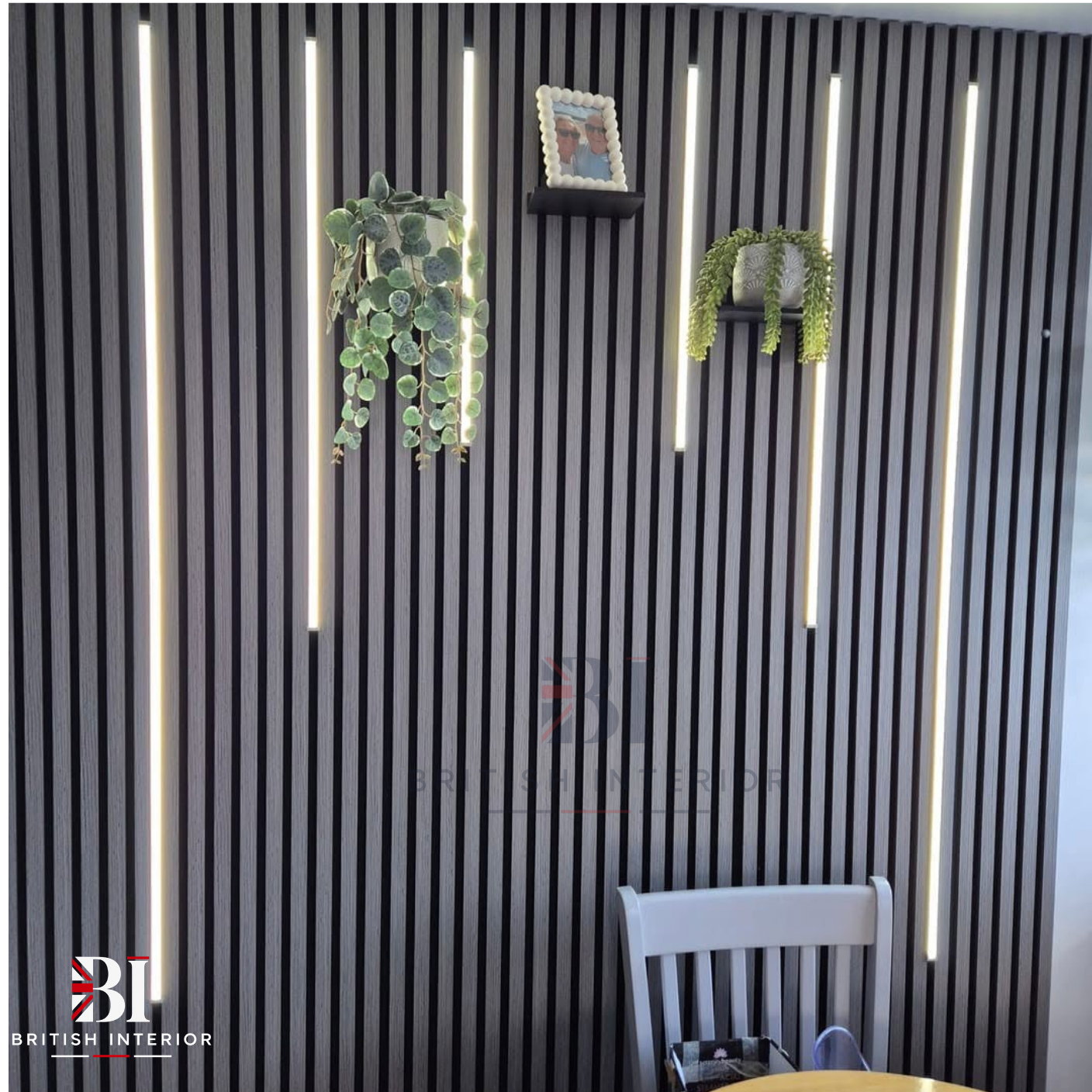 Six-strip LED lighting kit for decorative wall panels