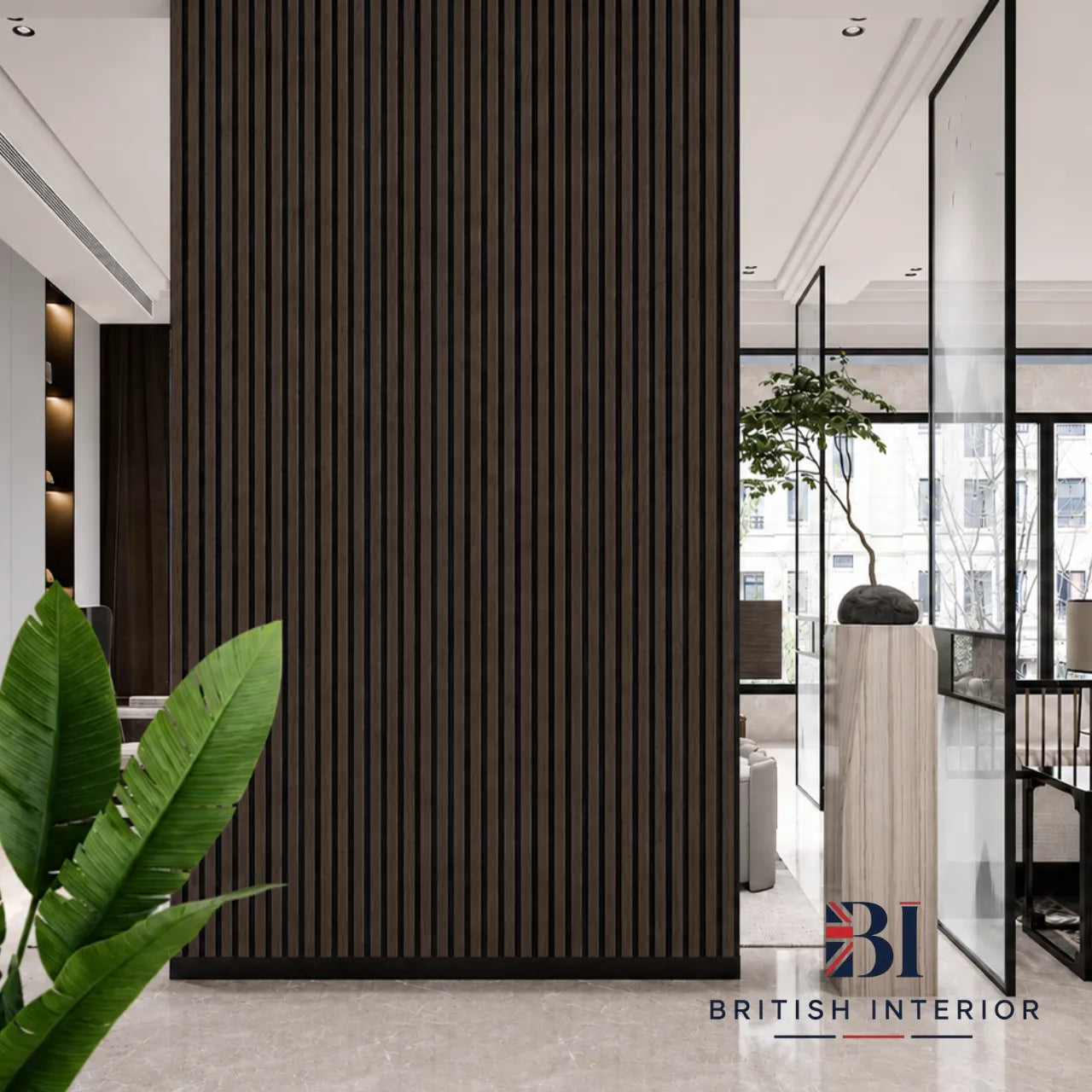 Walnut HDF acoustic wall panel with felt backing