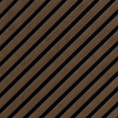 Close-up of walnut linear acoustic slat wall panel