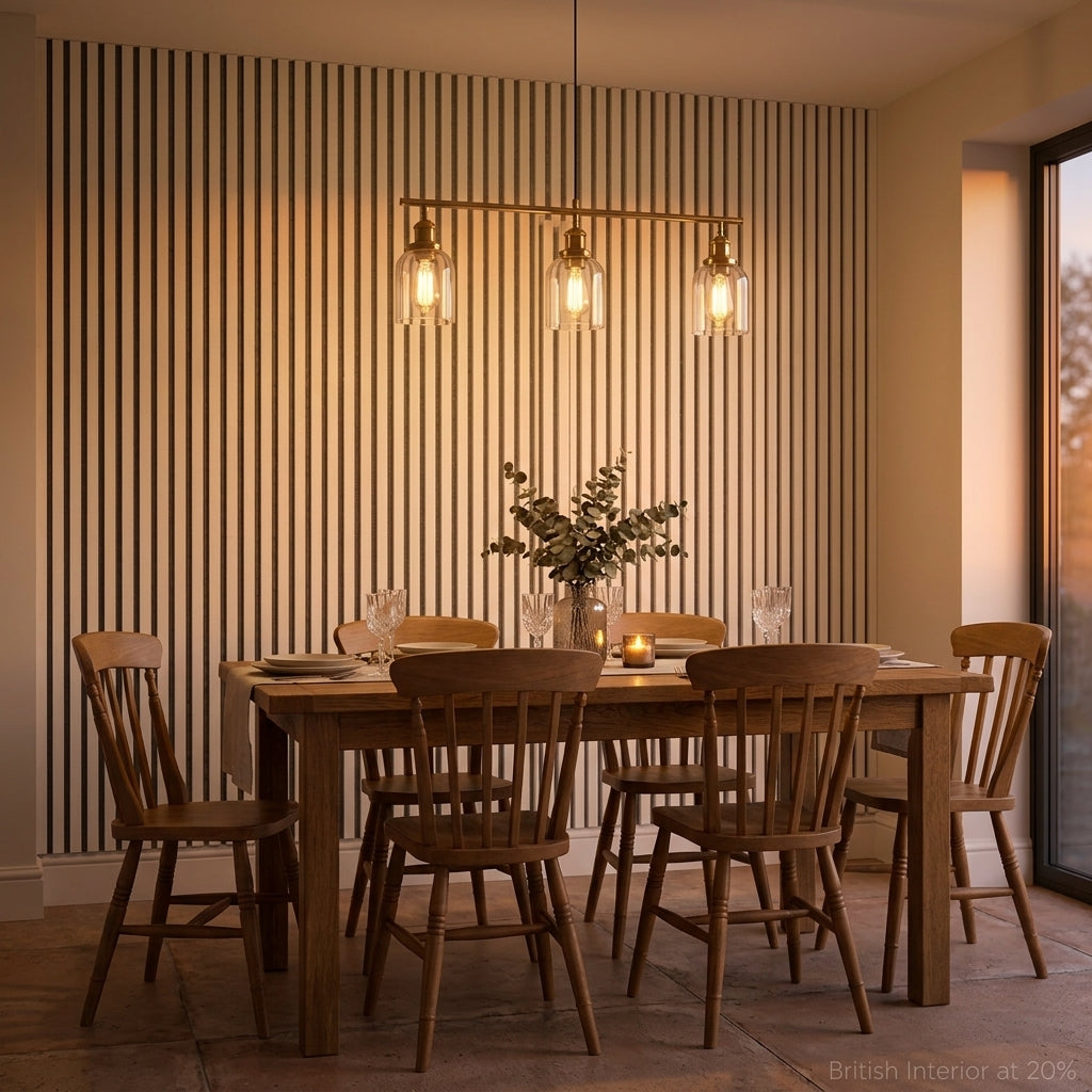 White acoustic slat wall panel for a modern living room