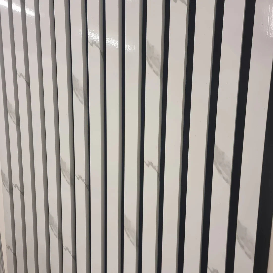 White marble grey acoustic wall panel finish